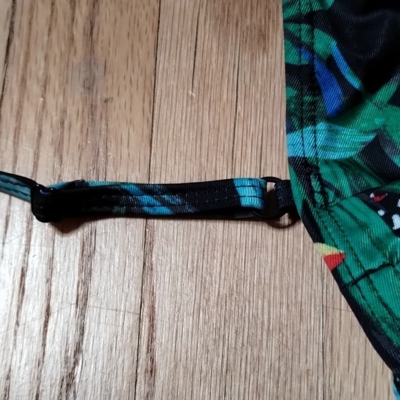 NWT Nasty Gal Swim | Tropical Print High Leg Cutout Swimsuit | Blue/Green Sz 4 - Picture 12 of 15